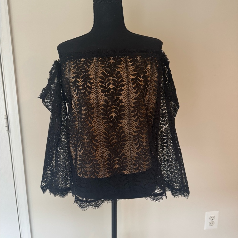 Heartloom Black Lace Off-Shoulder Blouse